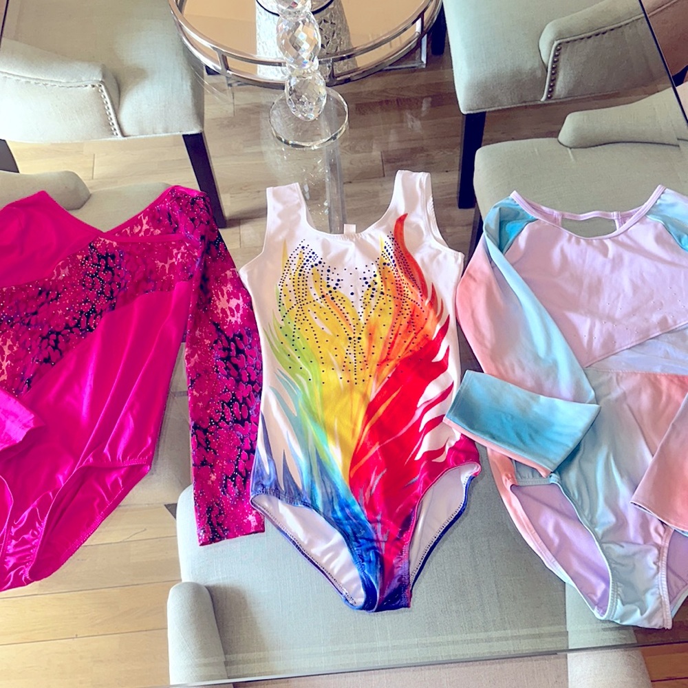 3 Gymnastics Leotards